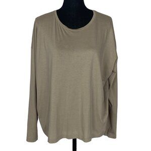 VINCE Men Crew Neck Tee Long Drop Sleeves Sz L Tan Casual Office Everyday 60-9